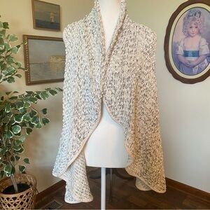 Altar’d State • Cream Bouclé Knit Open Front Vest Cardigan • Size Small